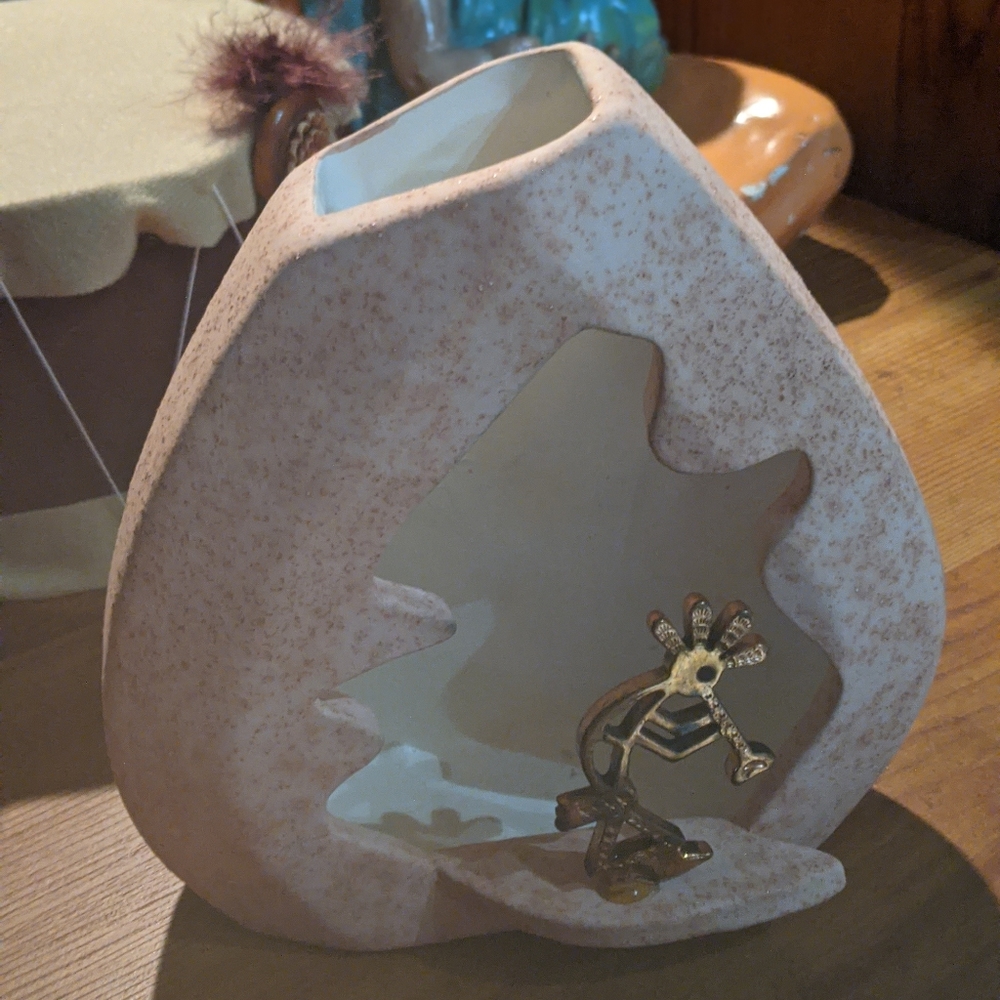 Kokapelli Tea Light Ceramic Display